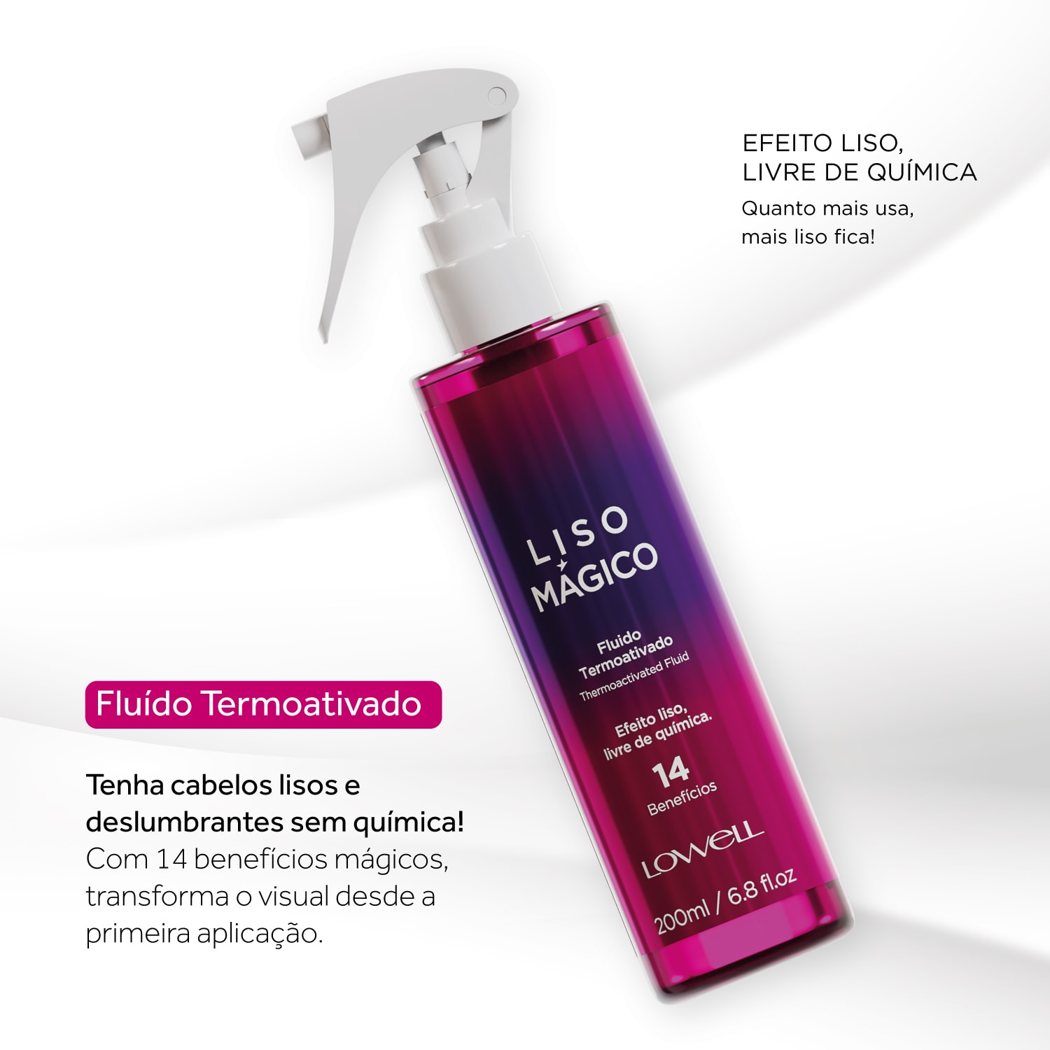 Fluido Termoativado Liso Mágico 200ml | Lowell