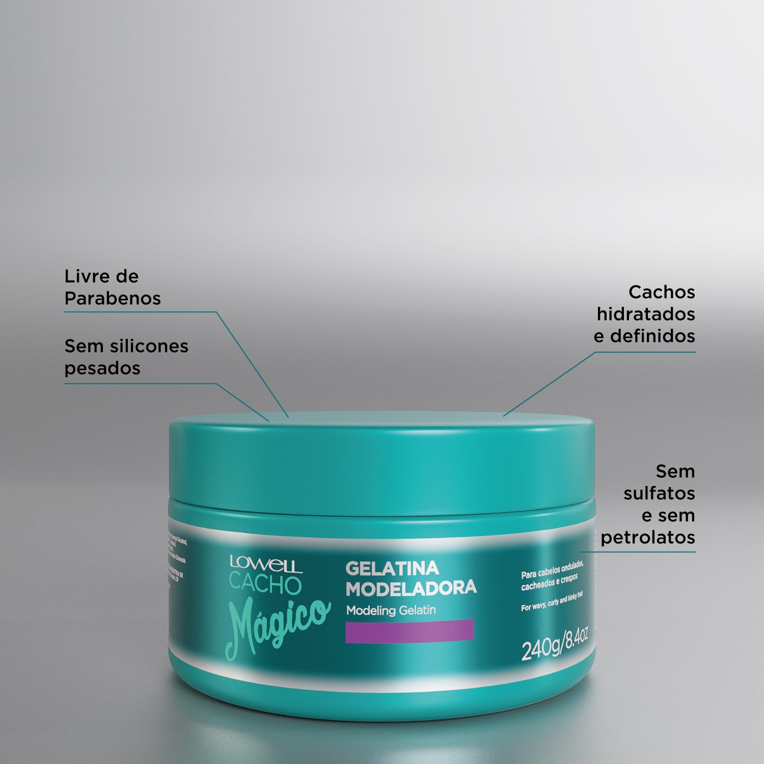 Gelatina Modeladora Cacho Mágico 240g | Lowell