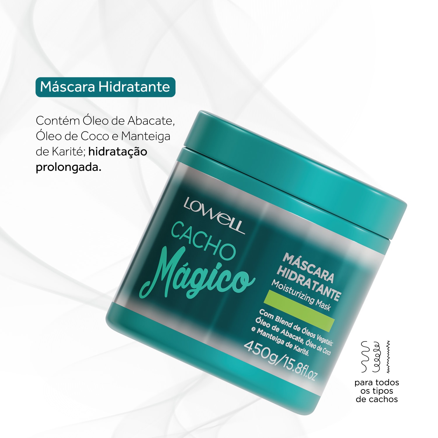 Máscara Hidratante Cacho Mágico 450g | Lowell