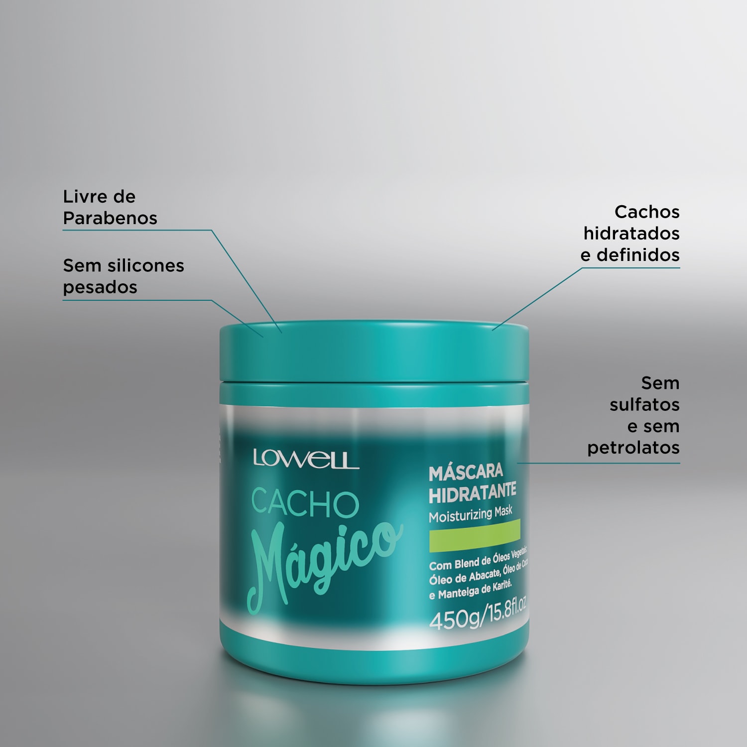 Máscara Hidratante Cacho Mágico 450g | Lowell