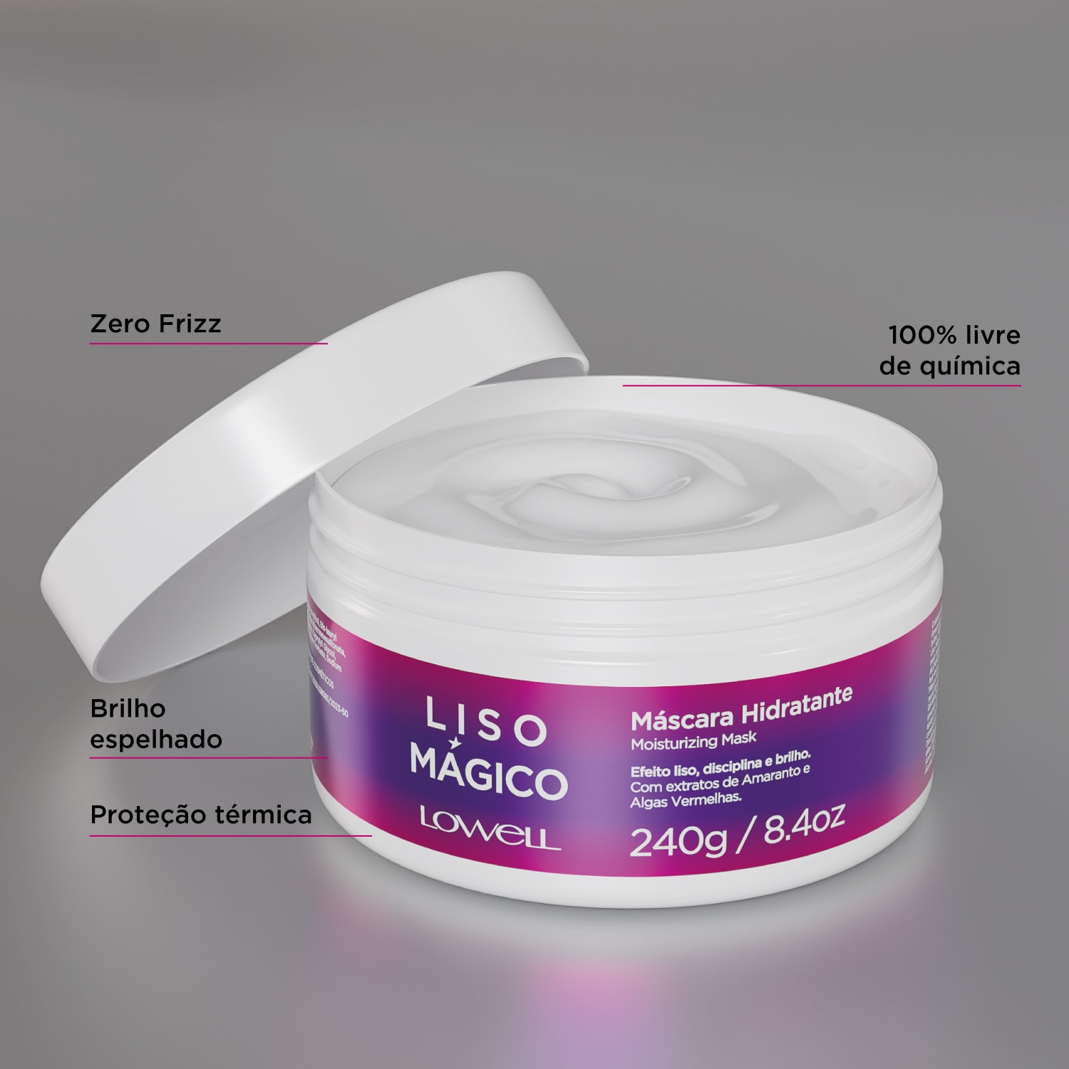 Máscara Hidratante Liso Mágico 240g | Lowell