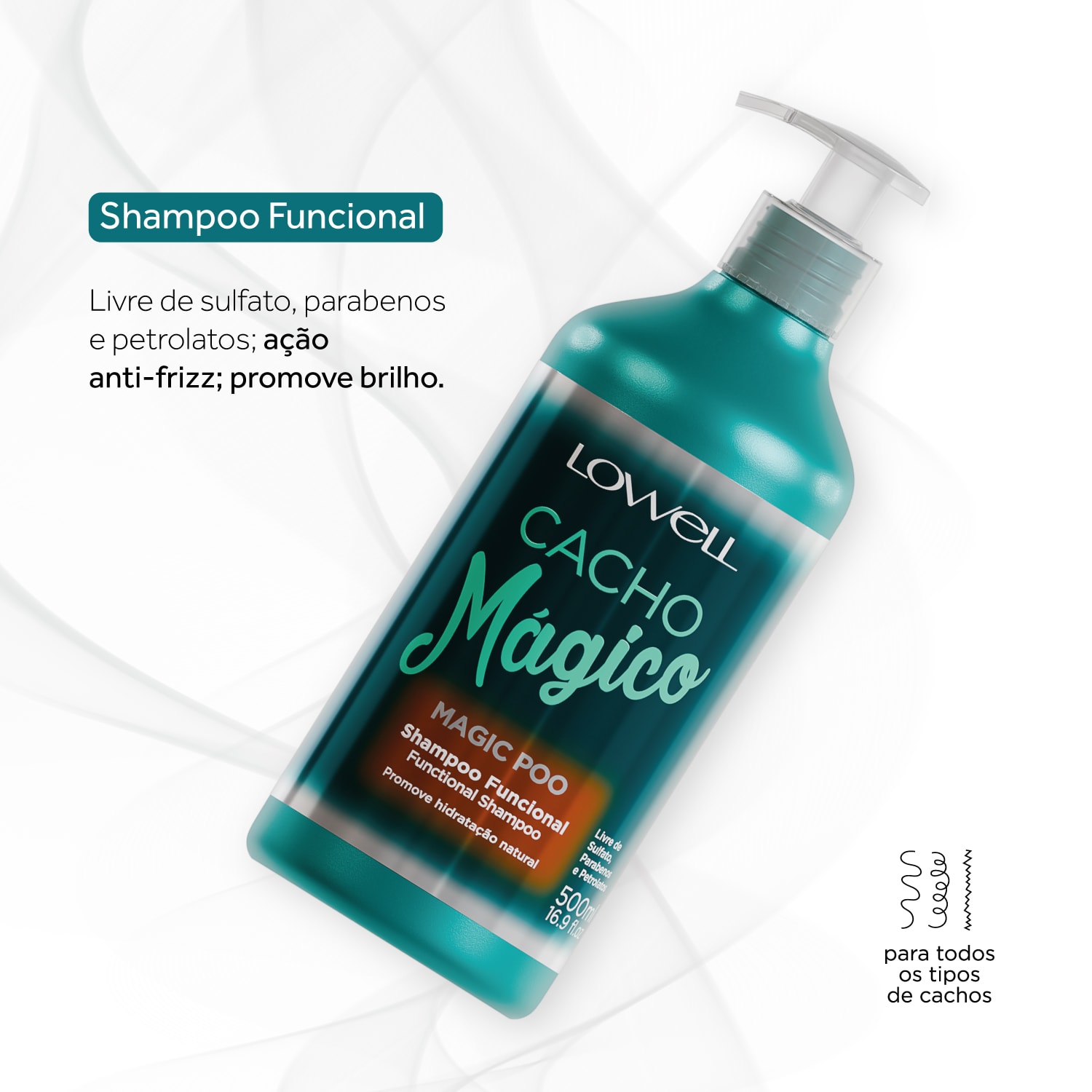 Shampoo Funcional Cacho Mágico 500ml | Lowell
