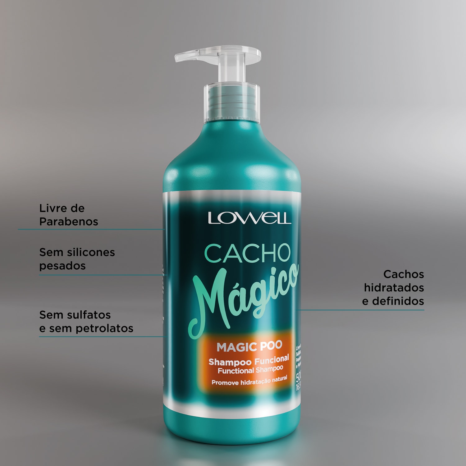 Shampoo Funcional Cacho Mágico 500ml | Lowell